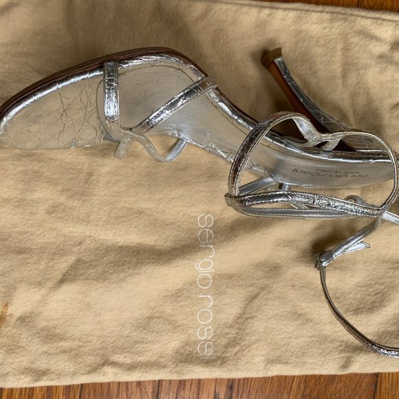 Sergio Rossi silver strappy leather heels - Picture 9 of 16